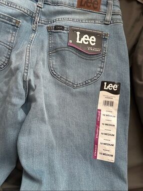 Lee Straight-Leg Jeans in Light Wash Blue